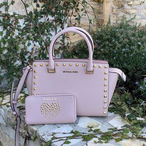 NwT Michael Kors studded md Selma handbag&wallet
